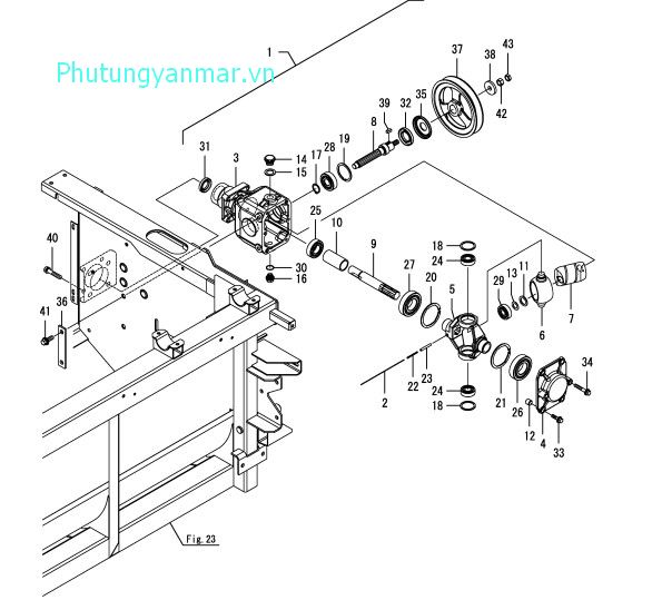 Vỏ truyền động mép sau